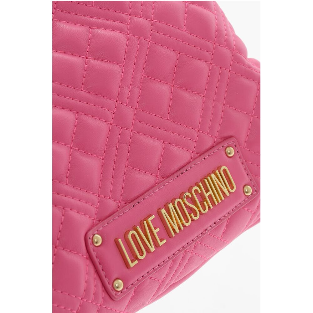 Moschino LOVE Quilted Mini Handle Bag with Golden Logo
