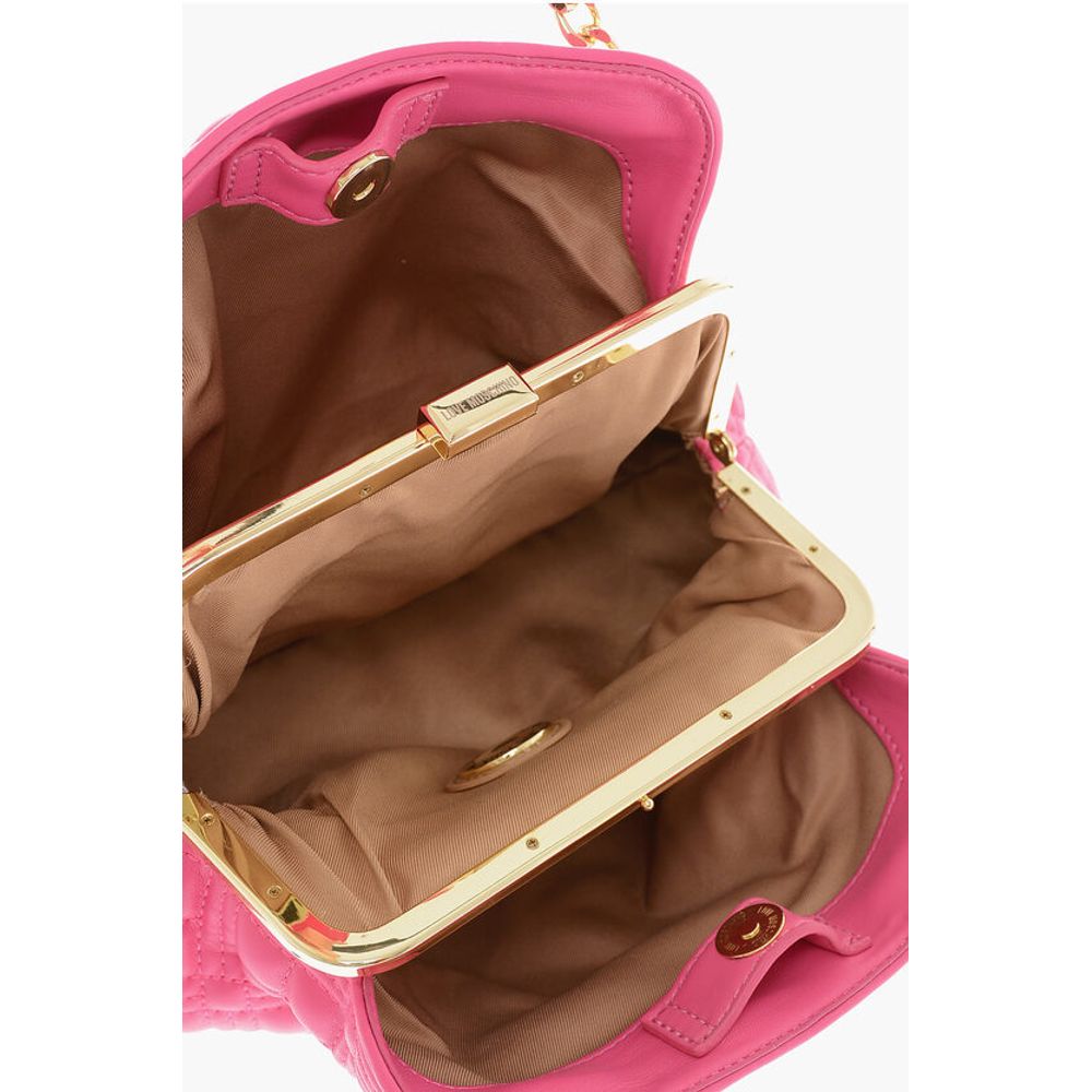 Moschino LOVE Quilted Mini Handle Bag with Golden Logo