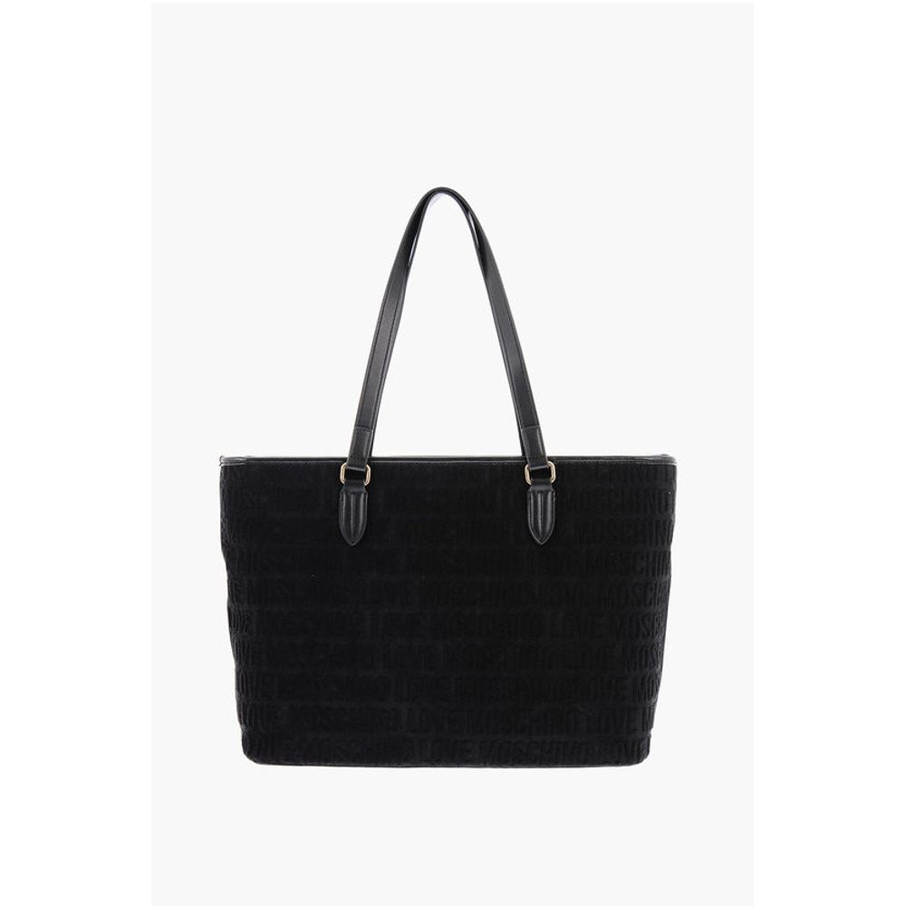 Moschino LOVE Faux Leather and Sponge Tote Bag with Embossed Logo
