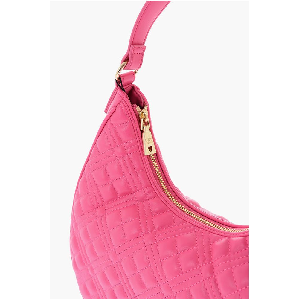 Moschino LOVE Quilted Faux Leather Hobo Bag
