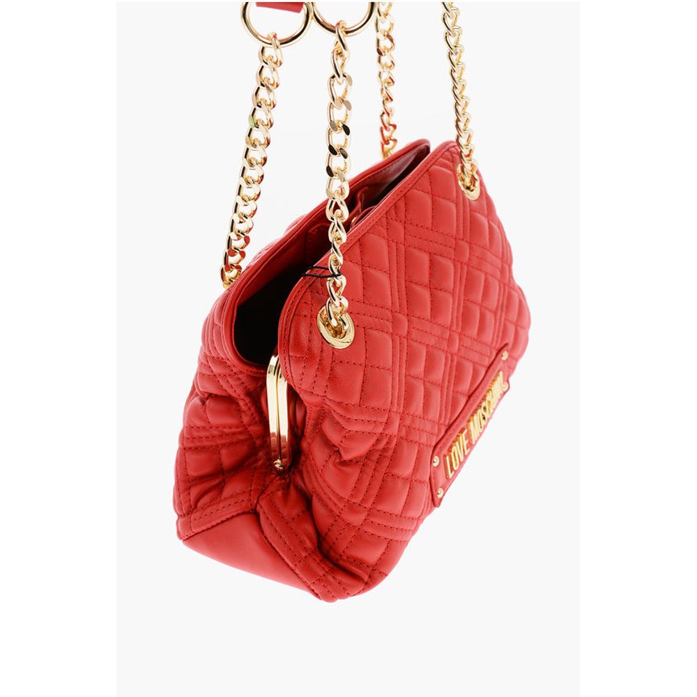 Moschino LOVE Quilted Faux Leather Shoulder Bag