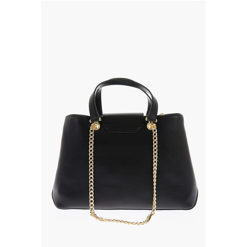 Moschino LOVE Textured Faux Leather LUCILLE Tote Bag with Double Comp