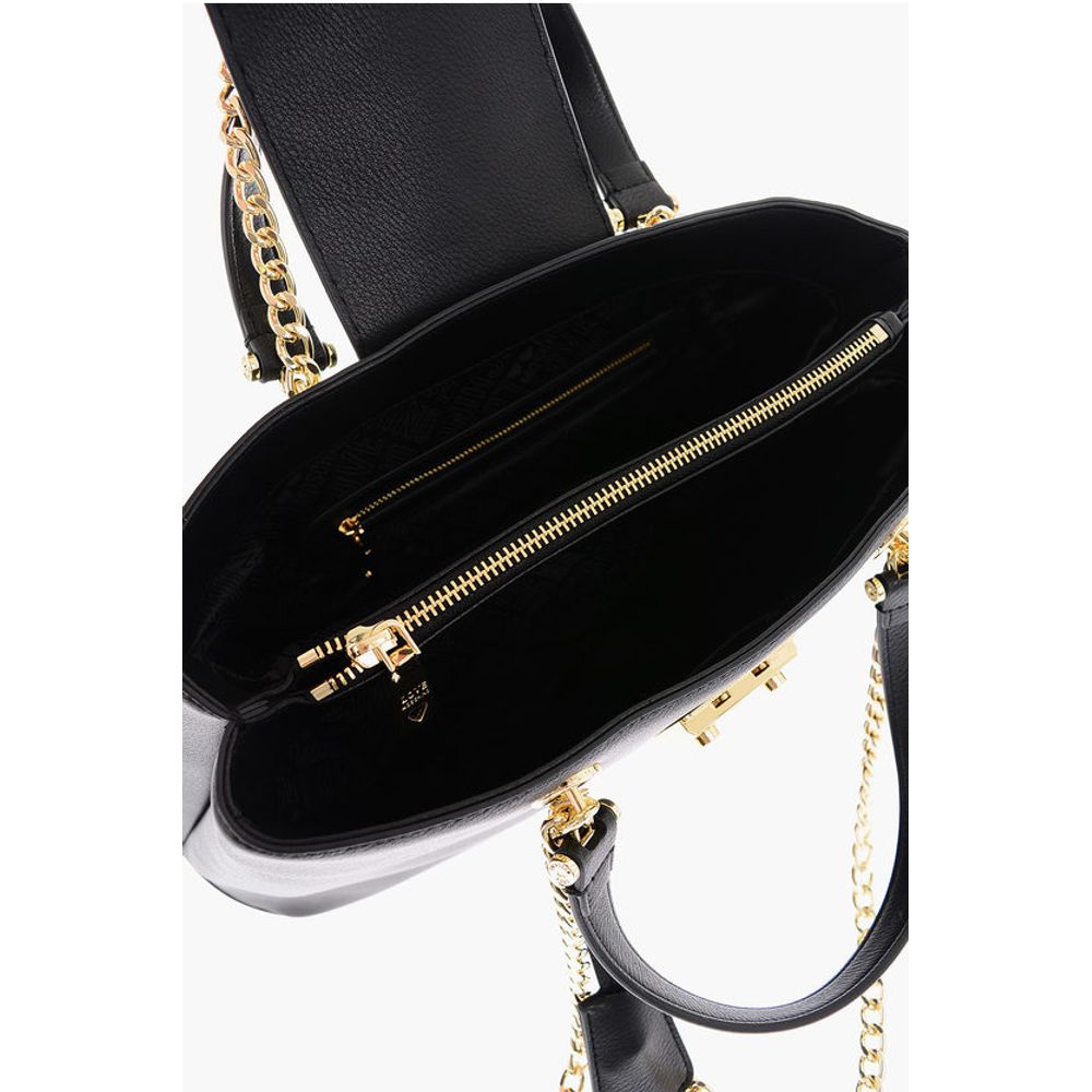 Moschino LOVE Textured Faux Leather LUCILLE Tote Bag with Double Comp