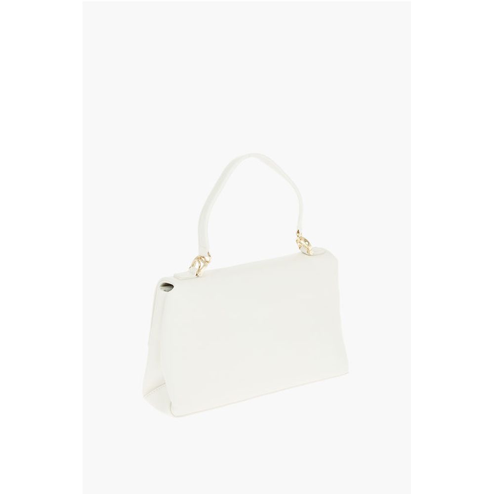 Moschino LOVE Faux Leather Bag with Front Monogram and Turn Lock Clos