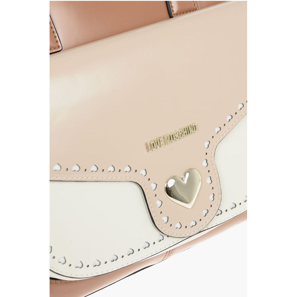 Moschino LOVE Removable Shoulder Strap Faux Leather Tote Bag