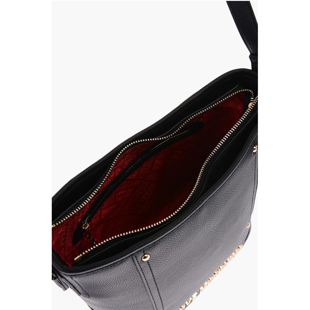 Moschino LOVE Texture Faux Leather Tote Bag with Embossed Logo