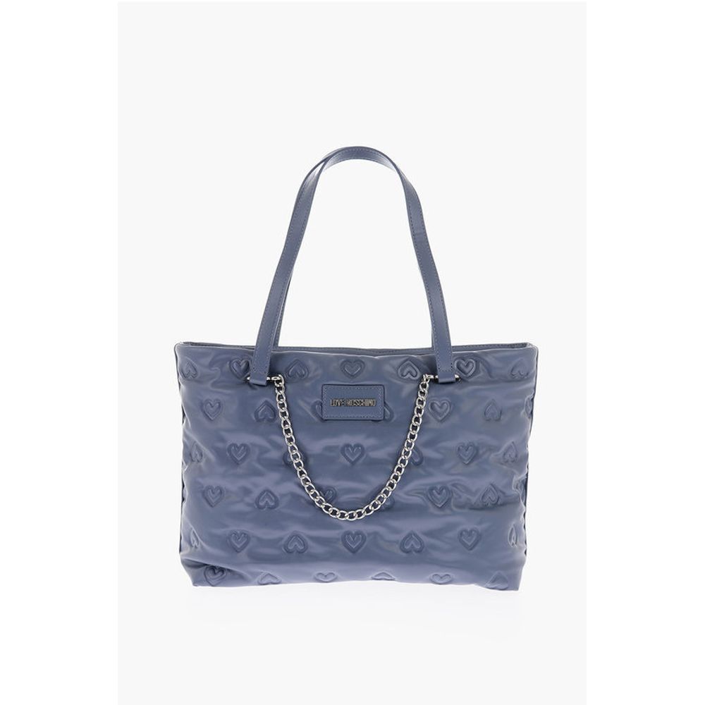 Moschino LOVE hearts embossed faux leather shoulder bag