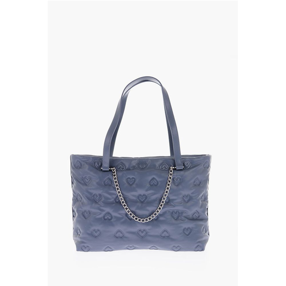 Moschino LOVE hearts embossed faux leather shoulder bag