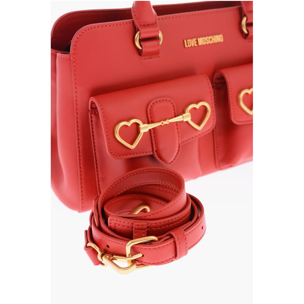 Moschino LOVE removable shoulder strap faux leather HEART BIT bag