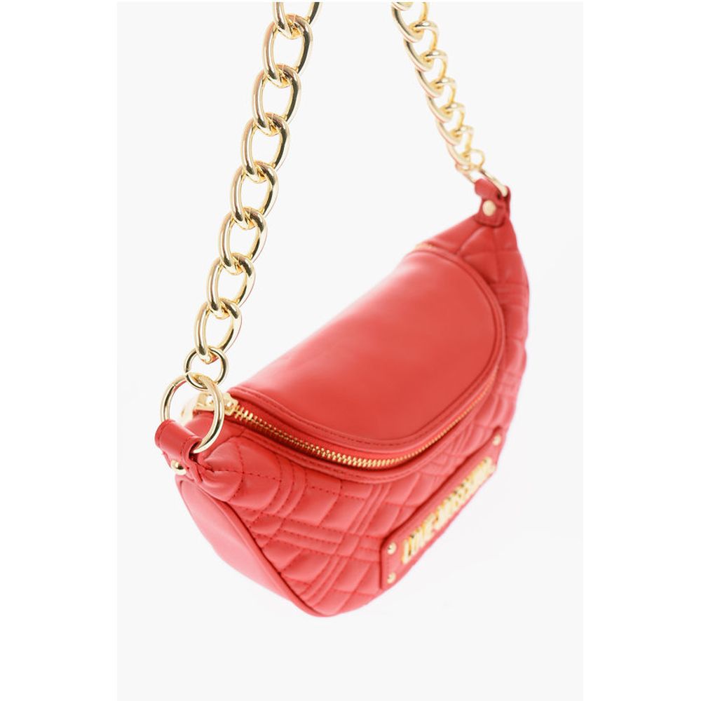 Moschino LOVE chain handle quilted faux leather bag