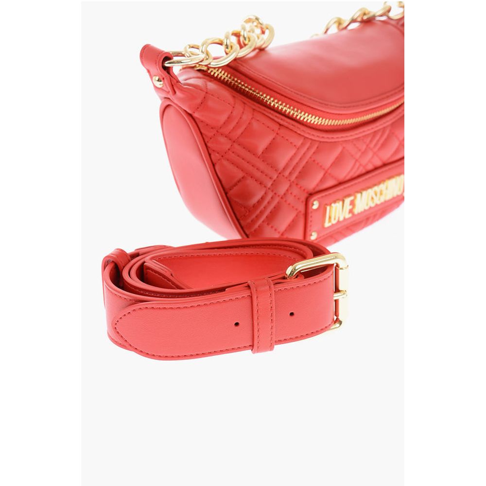 Moschino LOVE chain handle quilted faux leather bag