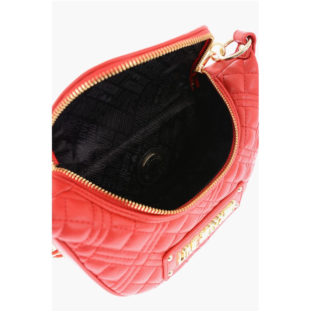 Moschino LOVE chain handle quilted faux leather bag