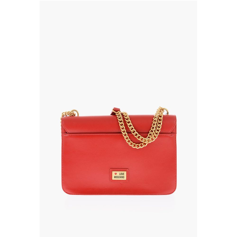 Moschino LOVE faux leather bag with chain shoulder strap and golden c