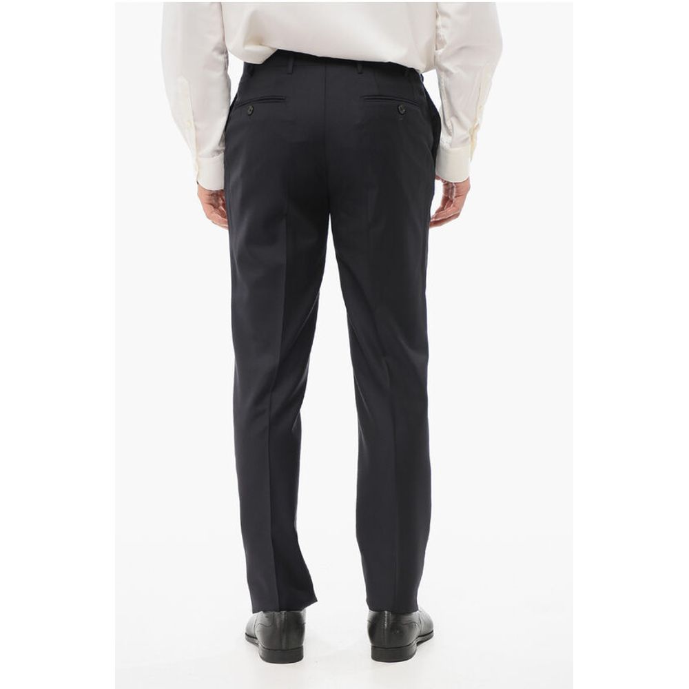 Corneliani CC COLLECTION Virgin Wool Pants with Hidden Closure