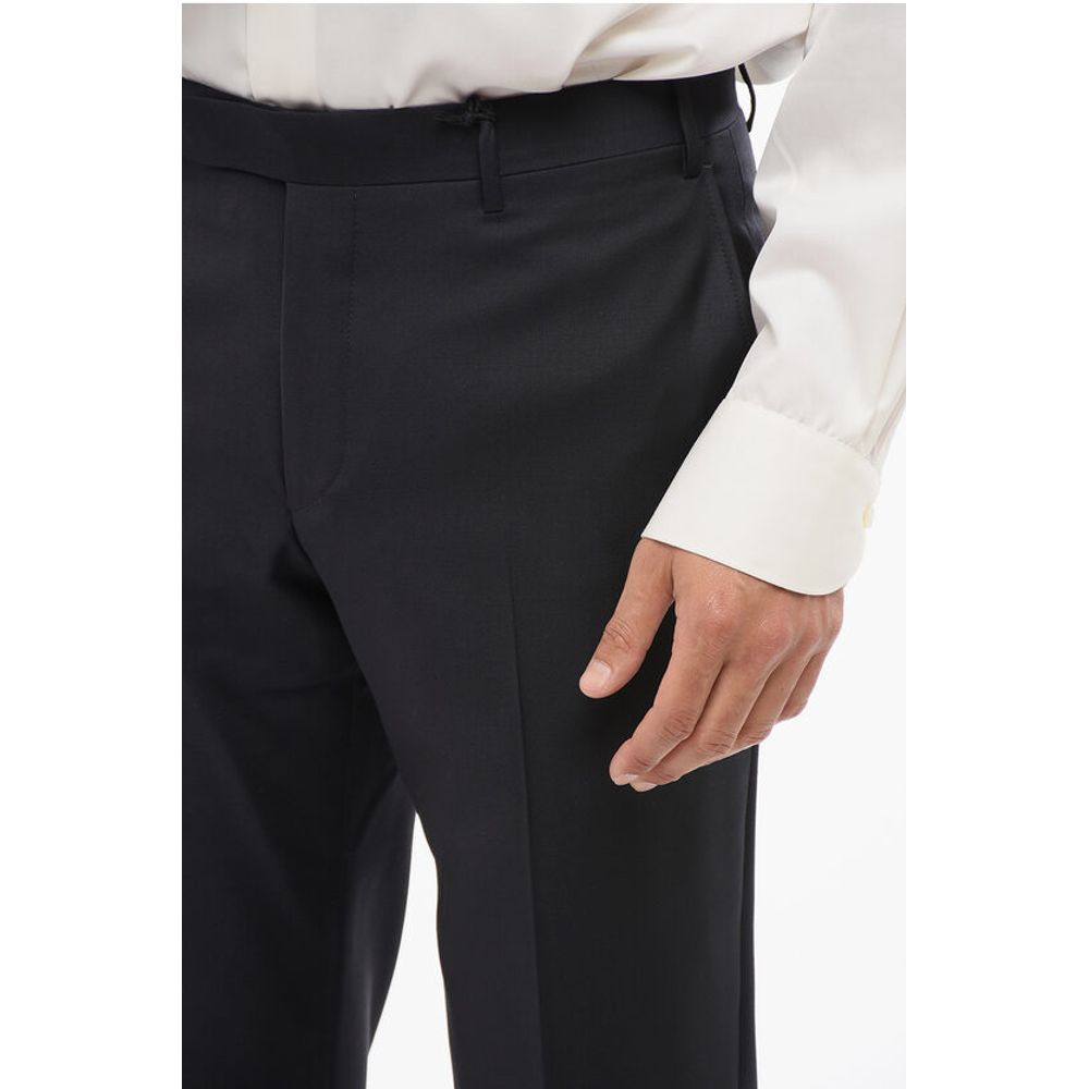 Corneliani CC COLLECTION Virgin Wool Pants with Hidden Closure