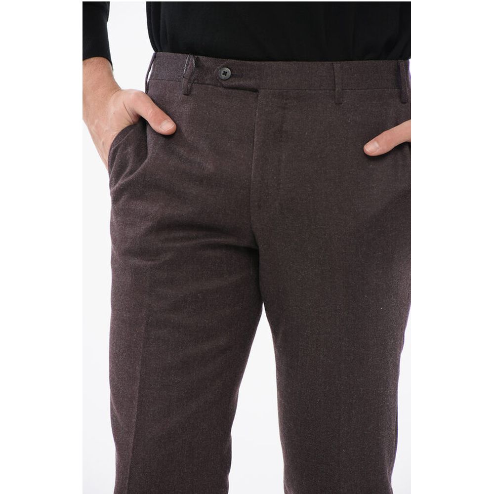 Corneliani Ravne hlače z visokim pasom iz volnene Blend