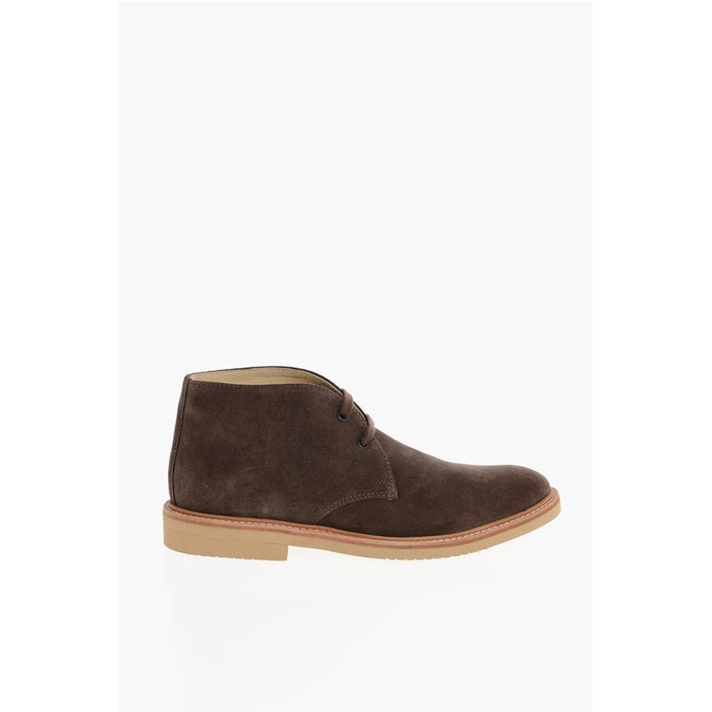 Corneliani Solid Color Suede Desert Boots