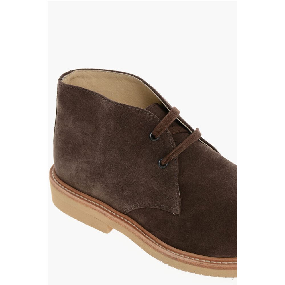 Corneliani Solid Color Suede Desert Boots