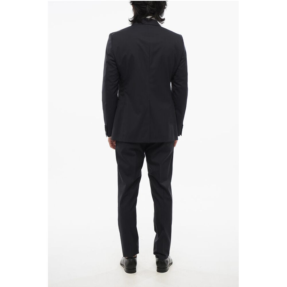 Corneliani Virgin Wool Double-Breasted Suit With Peak Lapel