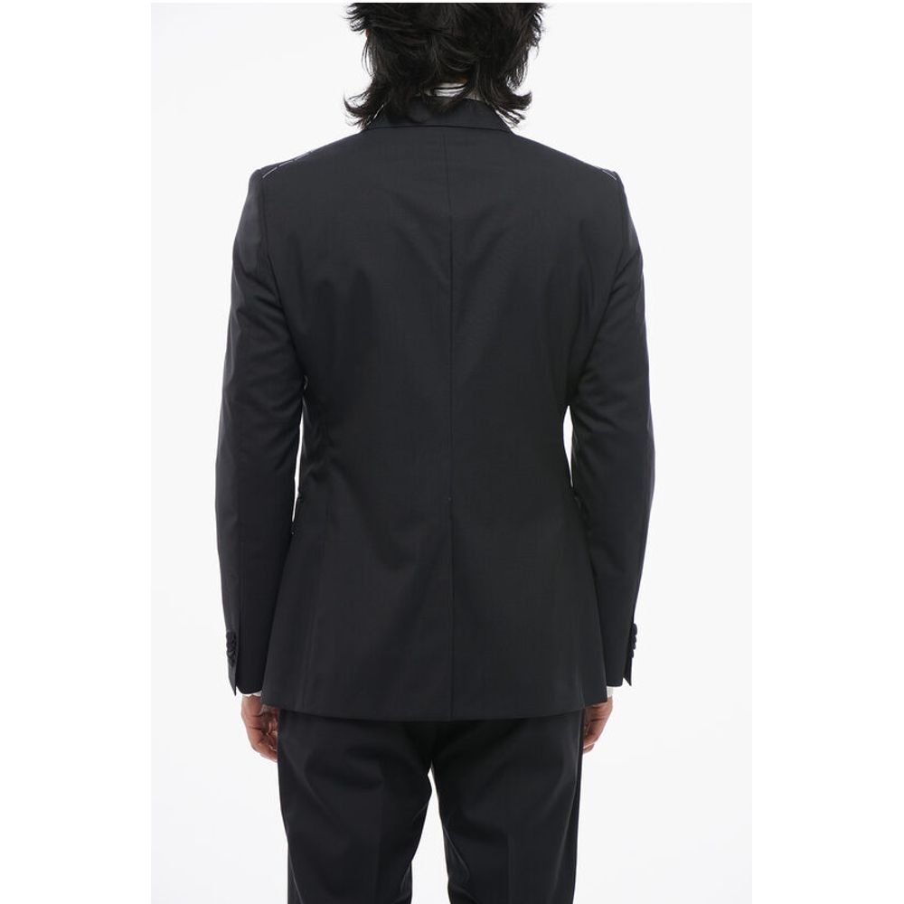 Corneliani Virgin Wool Double-Breasted Suit With Peak Lapel