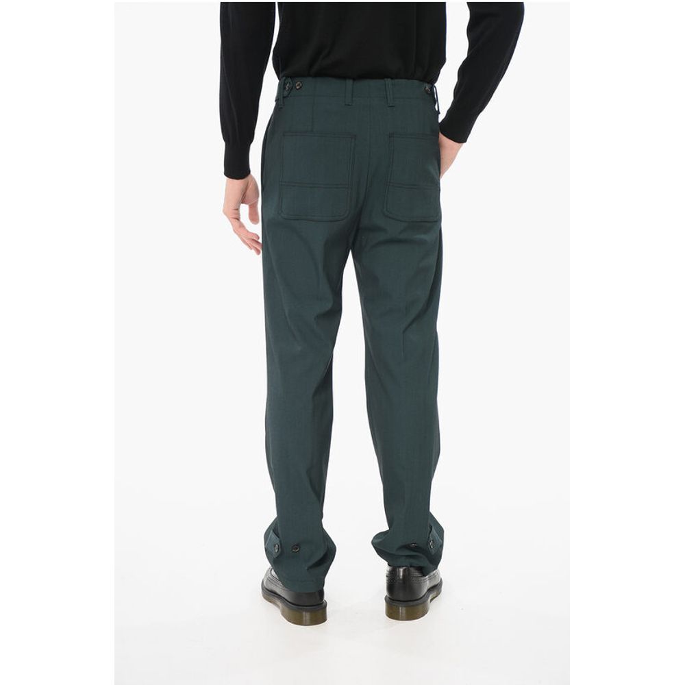 Corneliani Wool Blend CIRCLE Pants with Visible Stitching
