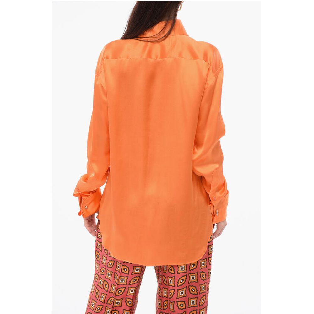 WOERA Long Sleeved Silk Shirt