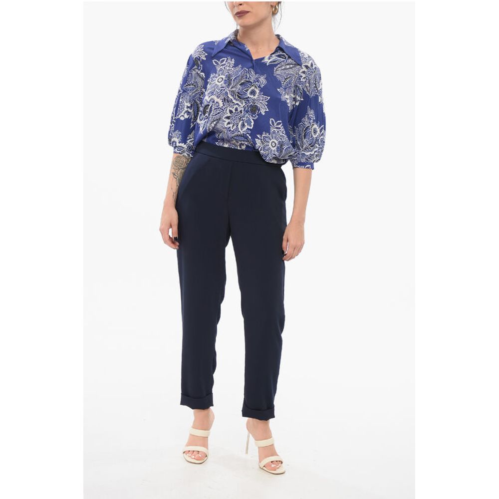 Parosh Slim Pants with Turn-up Hems