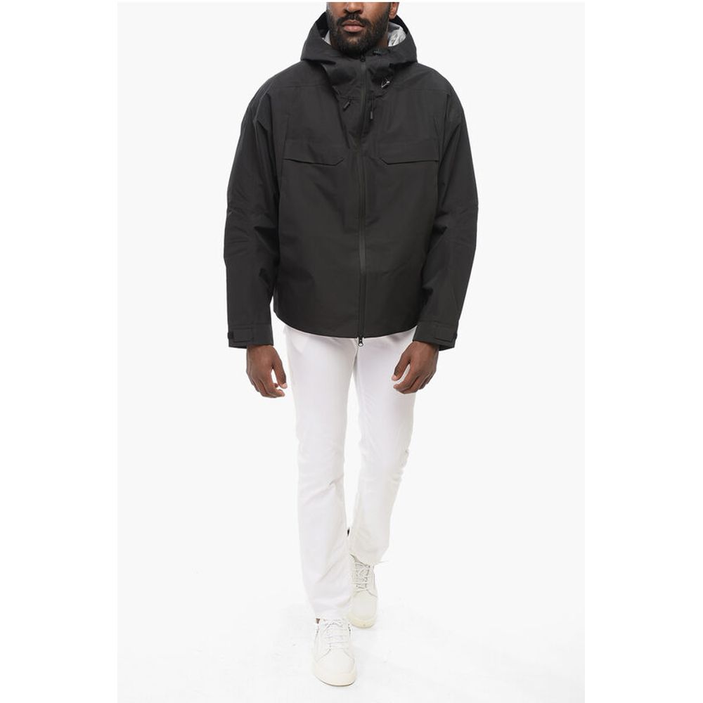 ROA Multi-Pocket Nylon Windbreaker Jacket with Hood