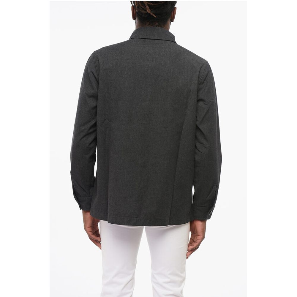 Department 5 Virgin Wool and Cotton Overshirt with Double Breast Pocket