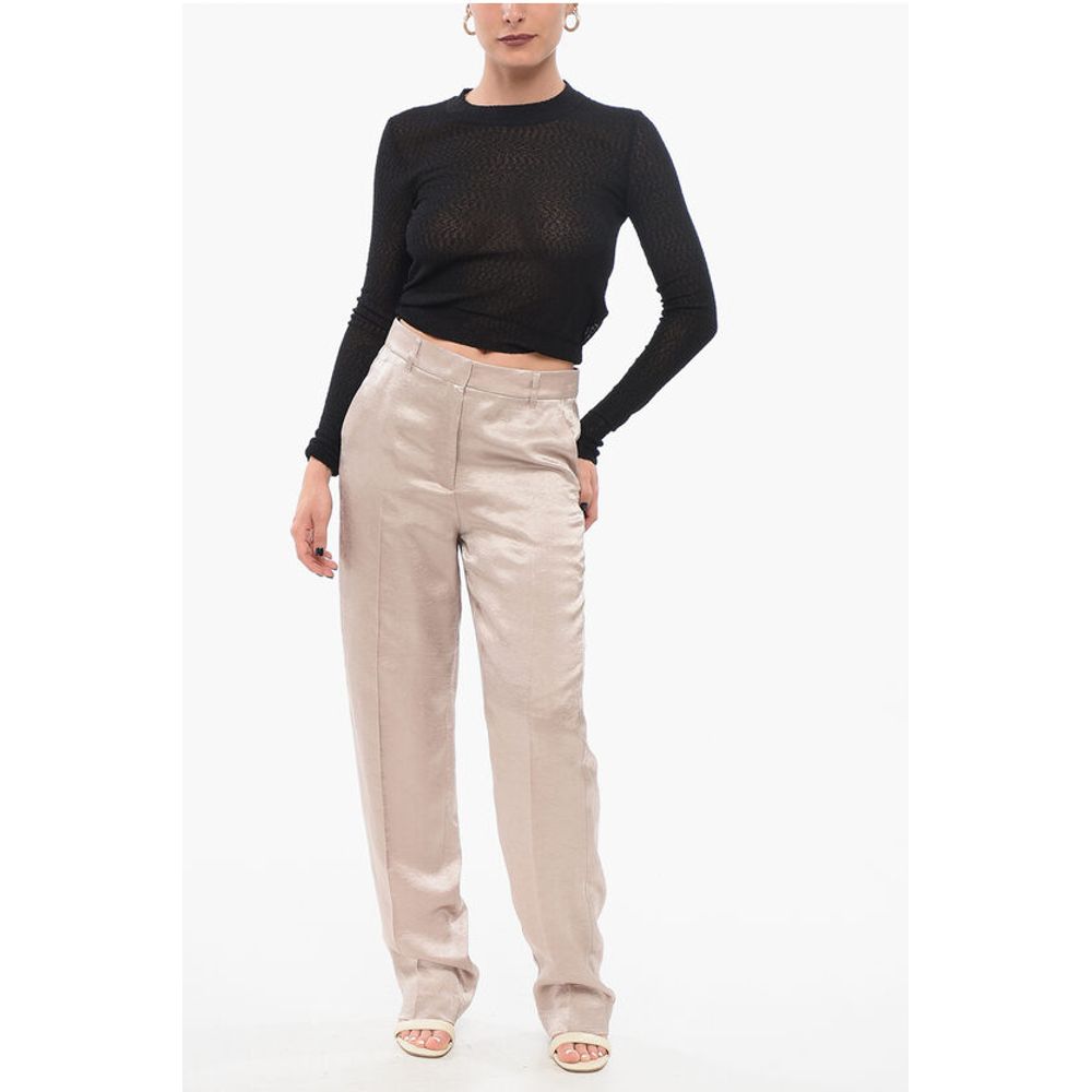 Krizia Satin Pleated Pants