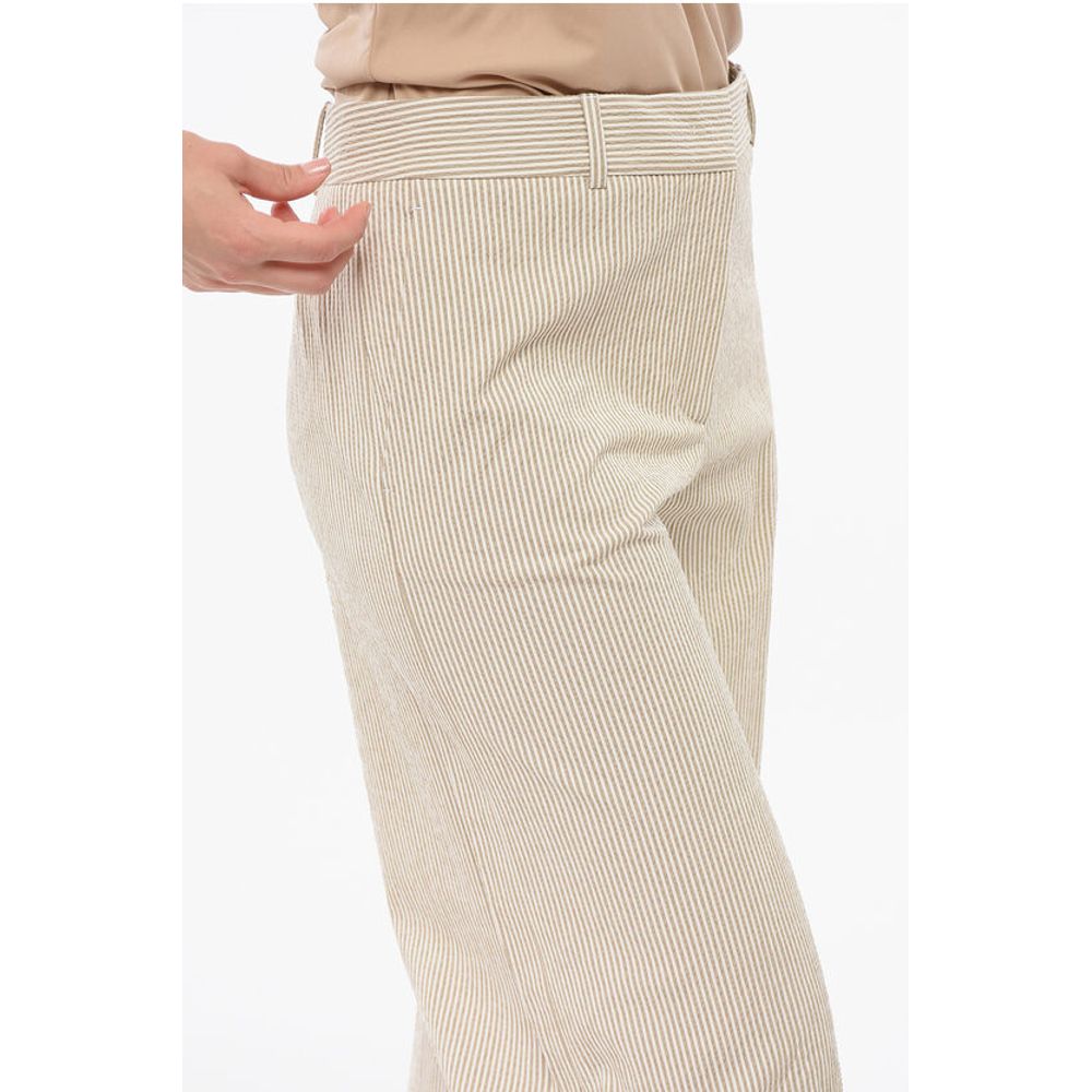 QL2 Pinstriped Wide-leg Pants
