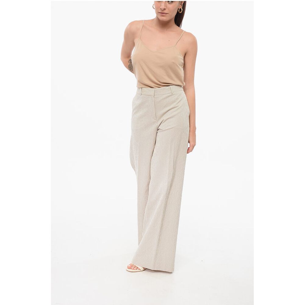 QL2 Pinstriped Wide-leg Pants