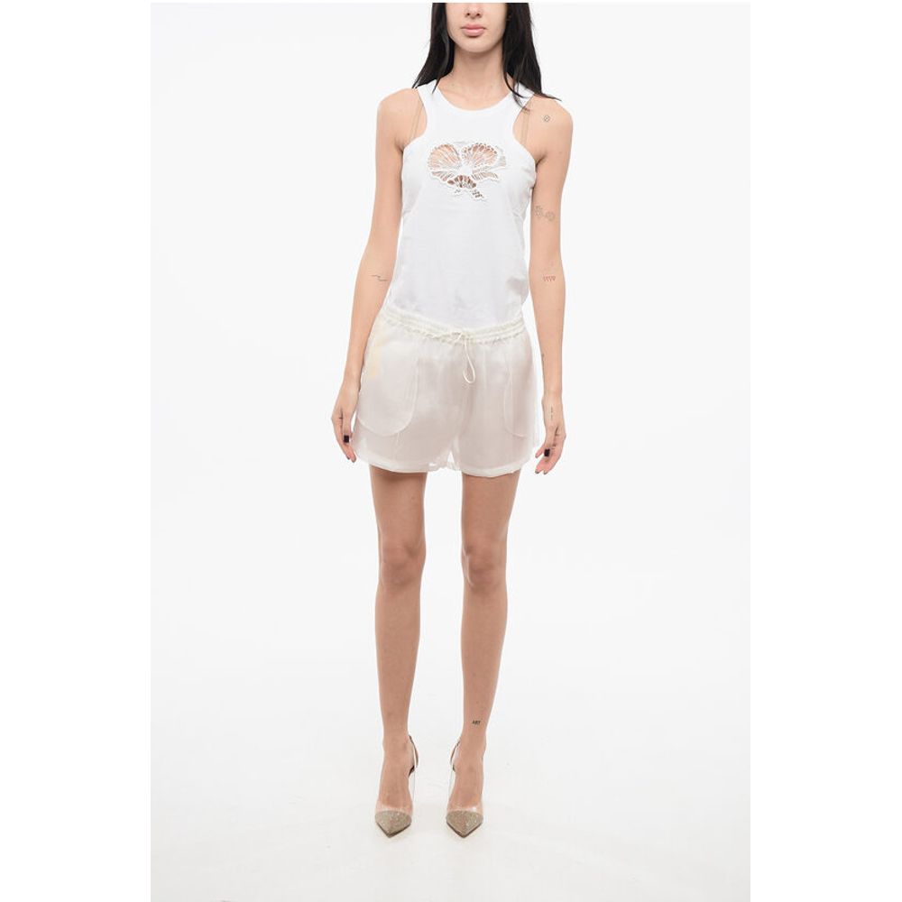 Super Blond Chiffon Pleated Shorts