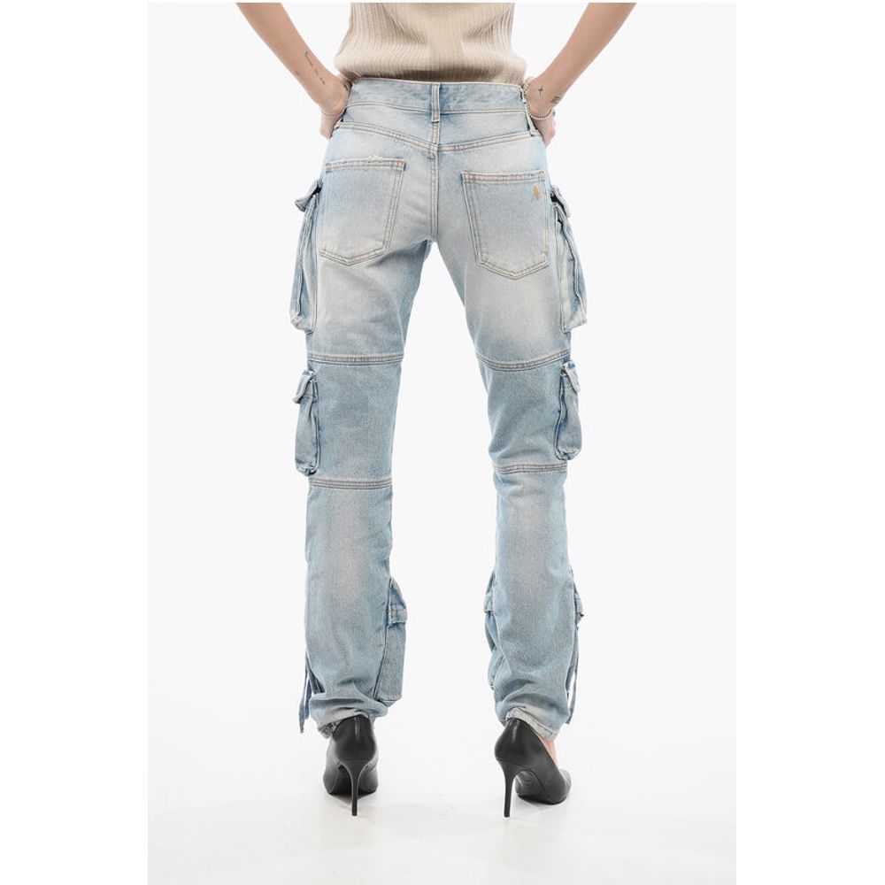 The Attico Light-washed Cargo Denims