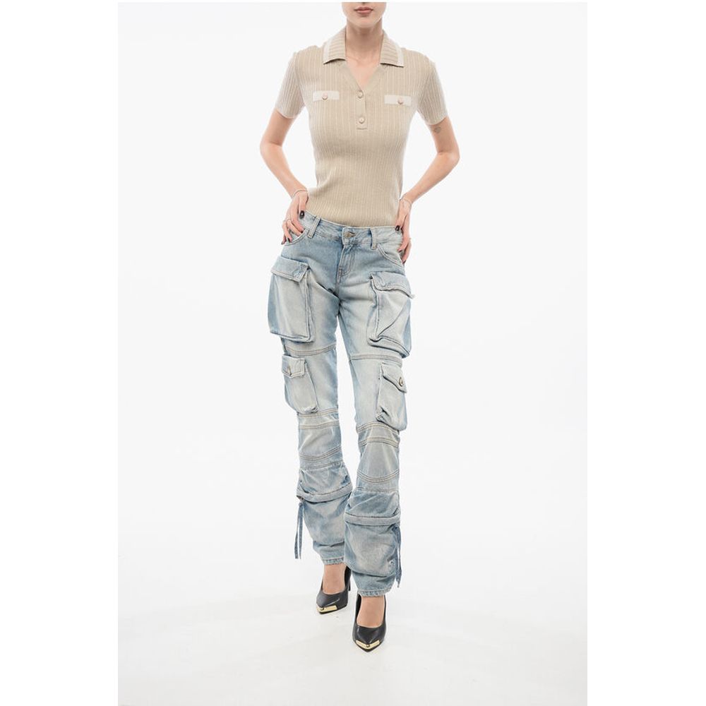 The Attico Light-washed Cargo Denims