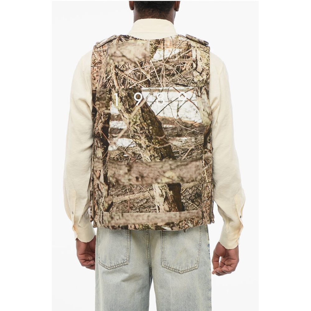 1989 Studio Printed Cotton CAMOUFLAGE Padded Vest with Velcro Closure