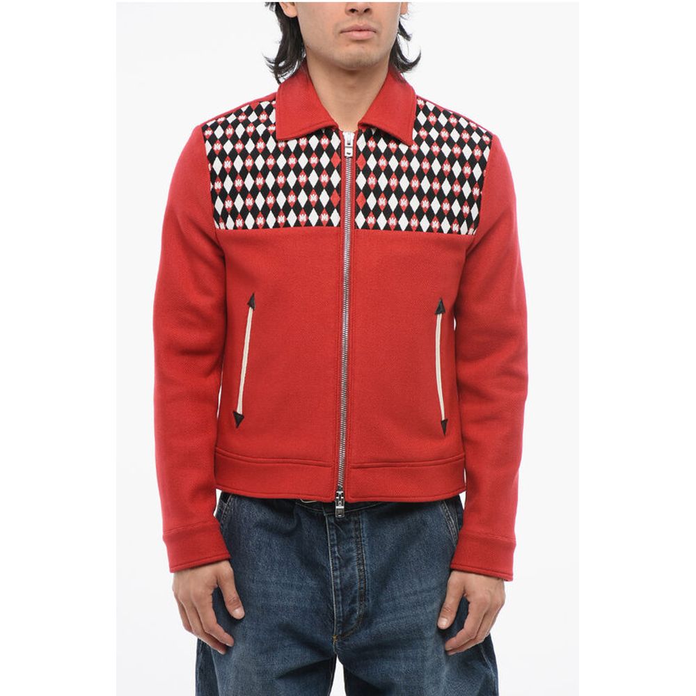 Amiri Wool Blend DIAMOND Jacket with Embroidered Insert