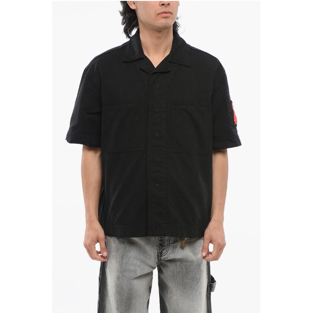 44 Label Group Multipocketed Denim Shirt with Snap Buttons