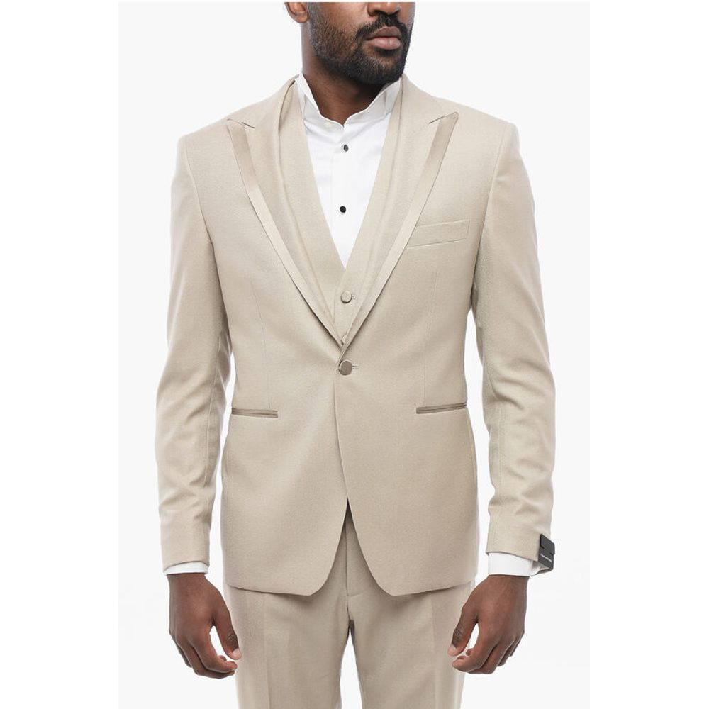 Tagliatore 3-Piece Suit with Satin Peak Lapel