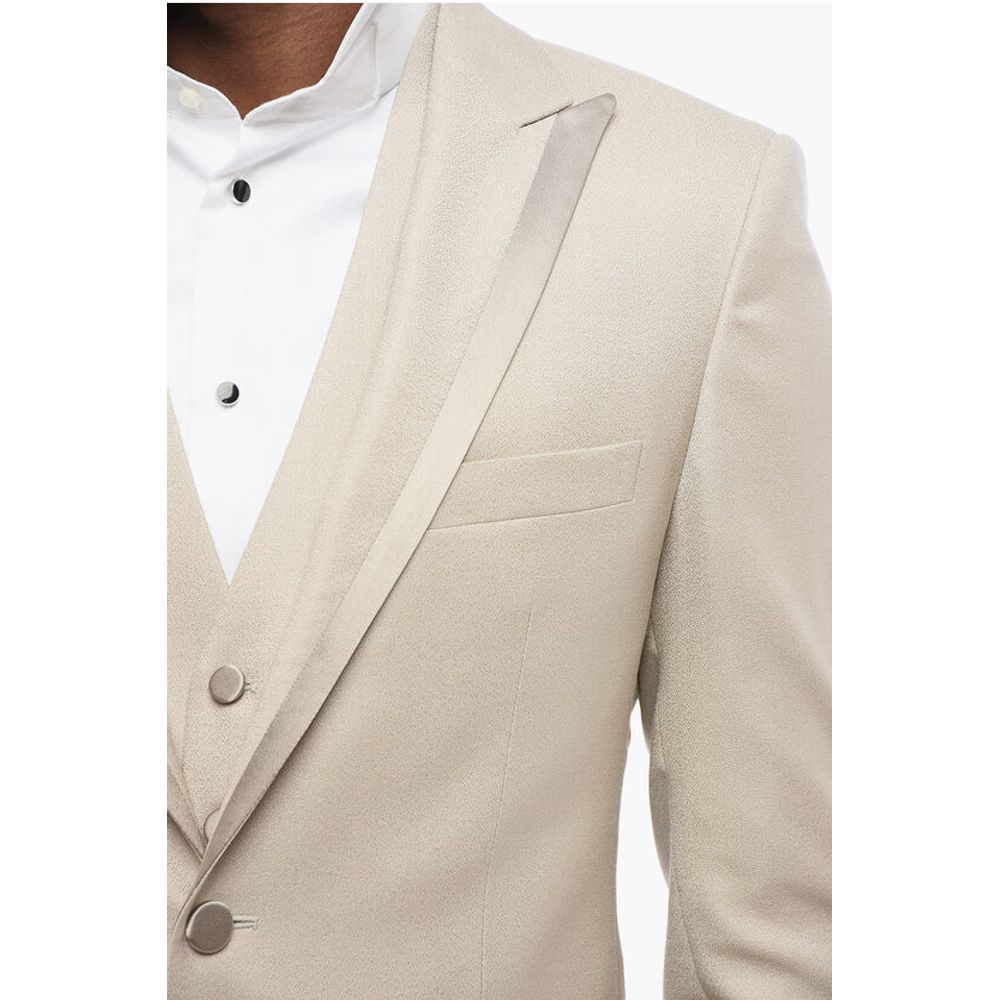 Tagliatore 3-Piece Suit with Satin Peak Lapel