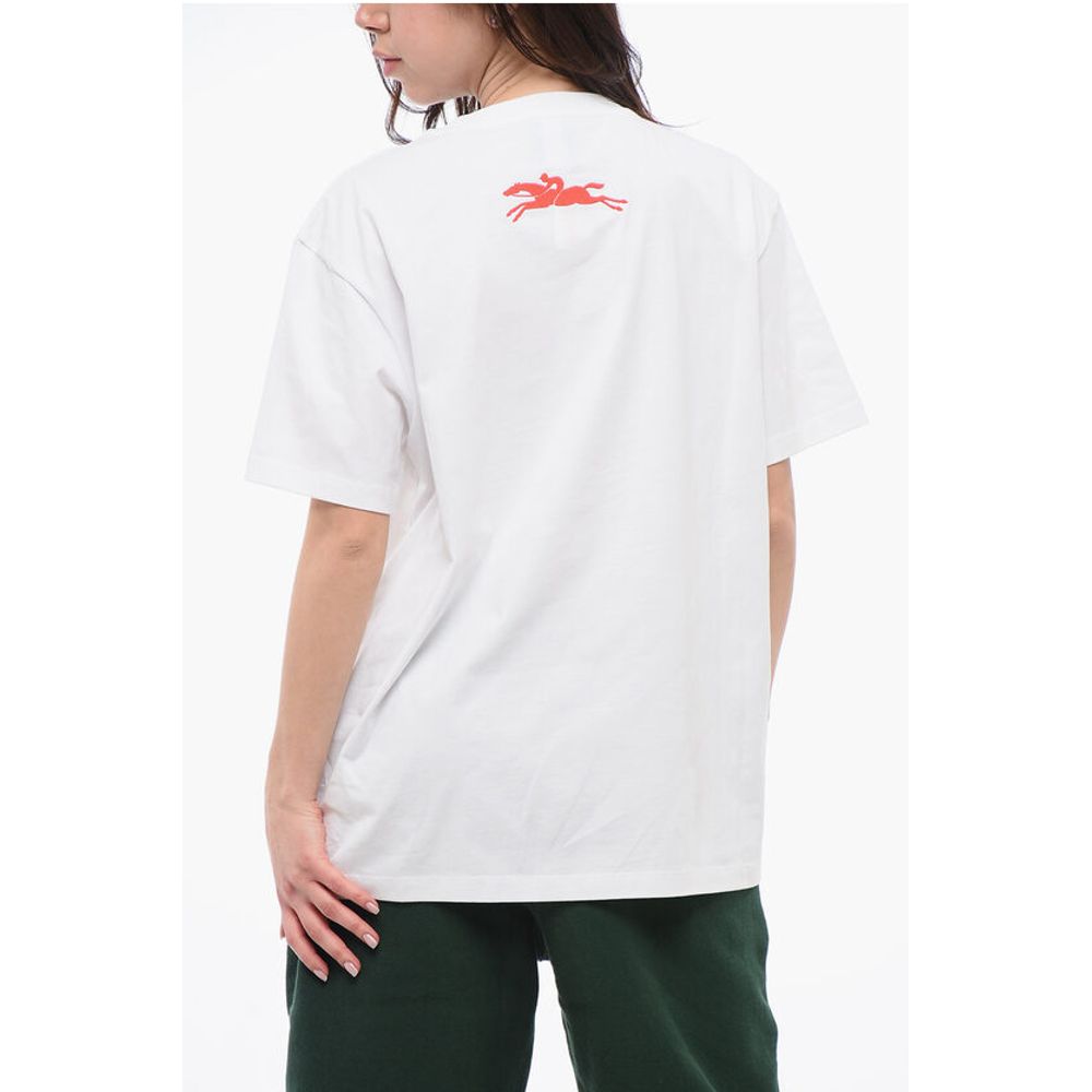 Longchamp Oversized Crew-Neck T-shirt with Love Embroidery