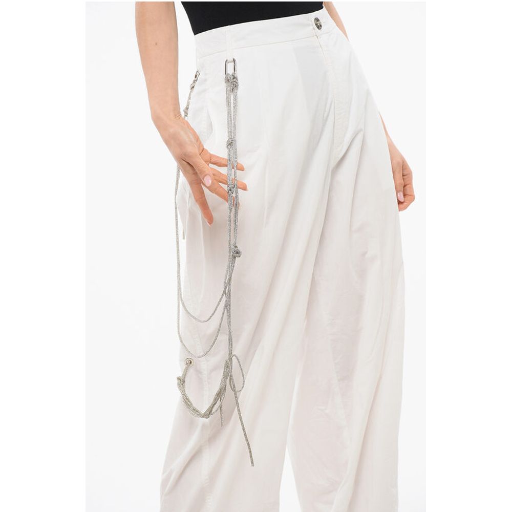 Darkpark Cotton PHEBE Single Pleat Pants with Rhineston Chain Detail