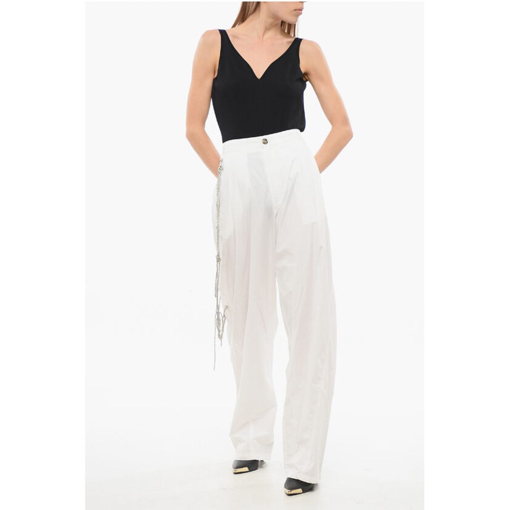 Darkpark Cotton PHEBE Single Pleat Pants with Rhineston Chain Detail