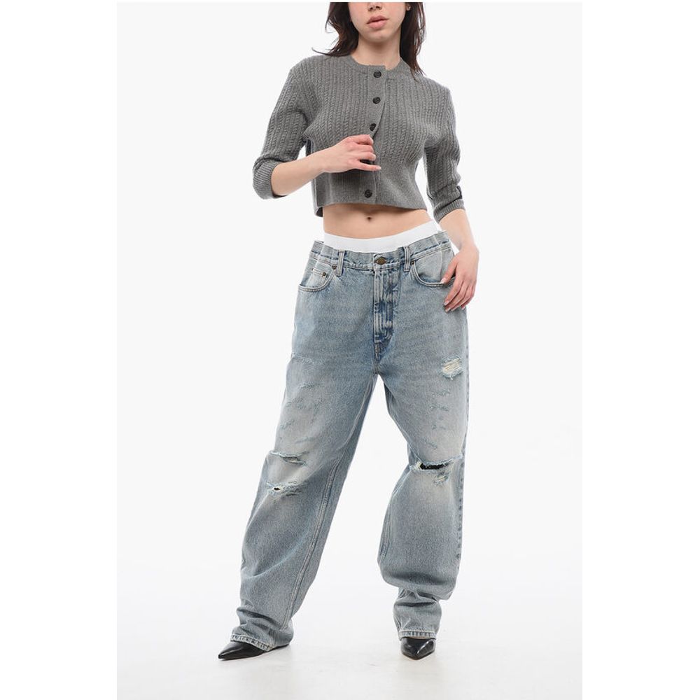 We11done Cable-Knit Wool Cropped Cardigan