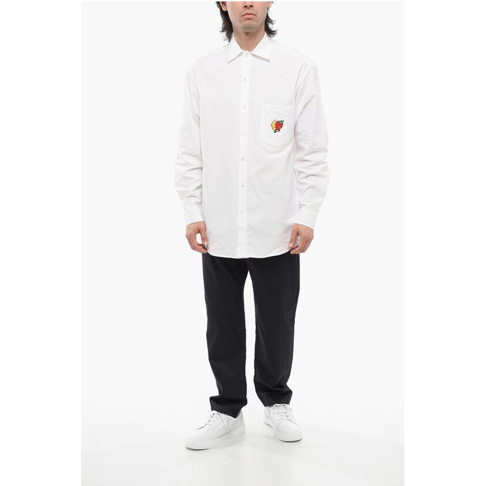 Sky High Farm Solid Color Shirt with Embroidery on Breast Pocket