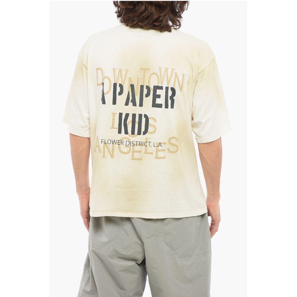A Paper Kid Back Printed Washed Effect Crewneck t-shirt