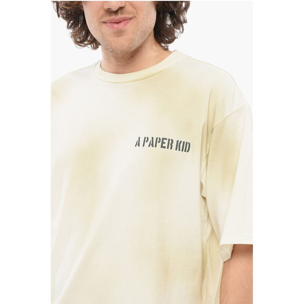 A Paper Kid Back Printed Washed Effect Crewneck t-shirt