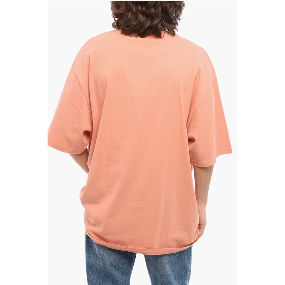 032c Solid Color Organic Cotton Crew-neck T-Shirt with Embroidere