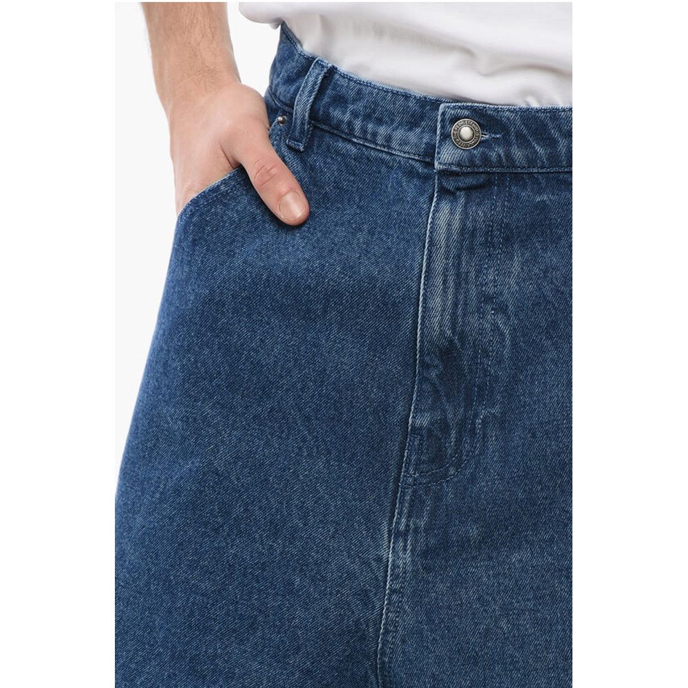Sky High Farm Baggy Fit Shorts with Logoed Button