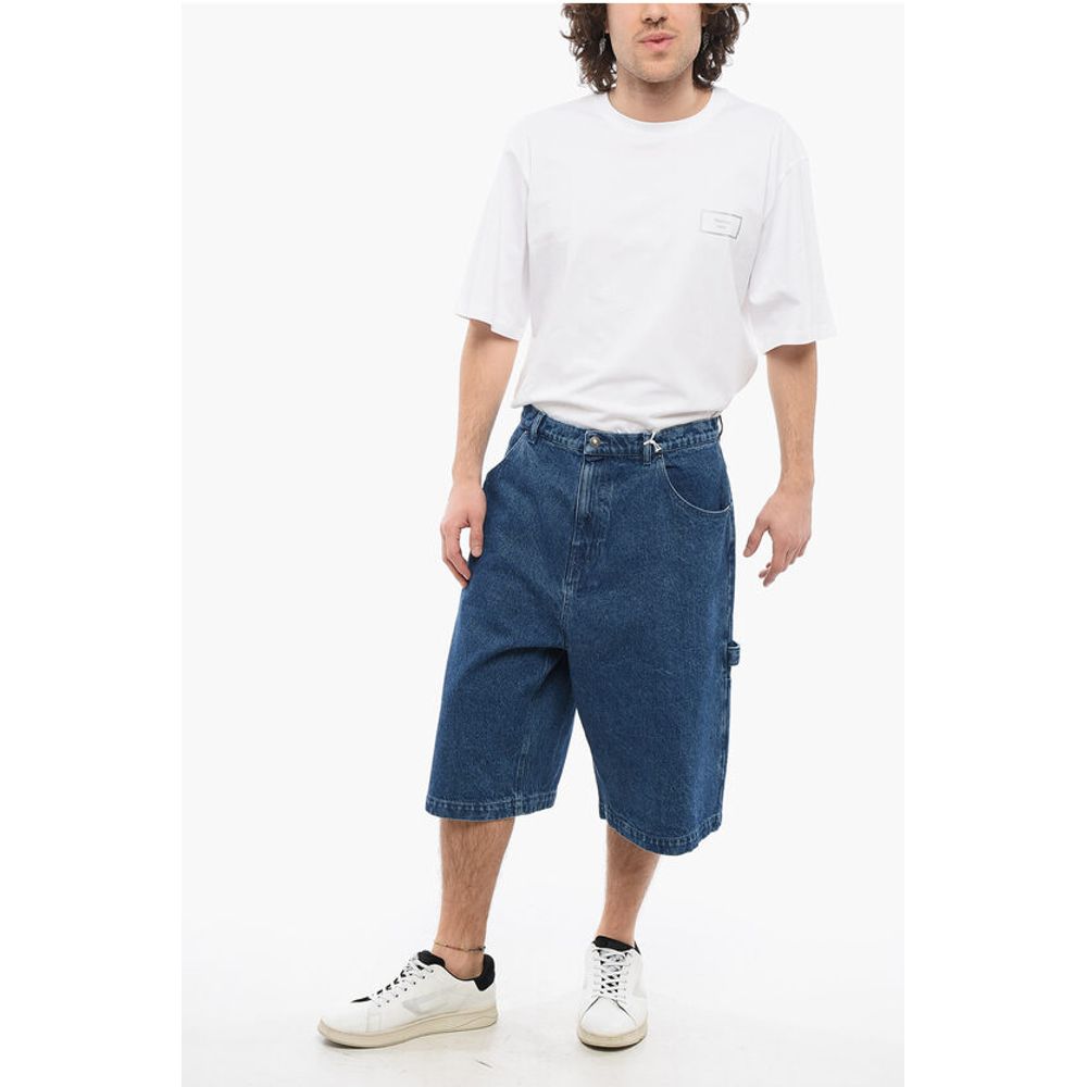 Sky High Farm Baggy Fit Shorts with Logoed Button